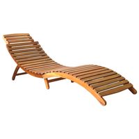 The Living Store Acacia Loungebed - Ligbed - 184 x 55 cm - Ergonomisch - Inklapbaar - Crème kussen