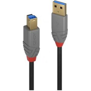 Lindy 36742 USB-kabel 2 m USB 3.2 Gen 1 (3.1 Gen 1) USB A USB B Zwart, Grijs