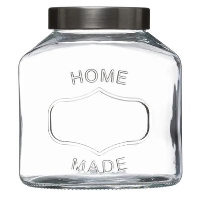 Voorraadbus/voorraadpot 2,5L glas met RVS deksel