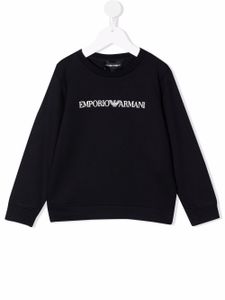 Emporio Armani Kids sweat à logo imprimé - Bleu