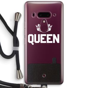 Queen zwart: HTC U12+ Transparant Hoesje met koord