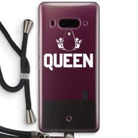 Queen zwart: HTC U12+ Transparant Hoesje met koord