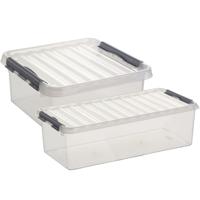 Sunware opbergboxen set 4x stuks - in 9.5L en 18L - kunststof - met deksel