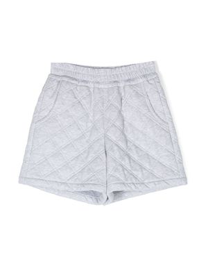 Brunello Cucinelli Kids bermuda à design matelassé - Gris