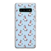 Eenhoorns overal: Samsung Galaxy S10 Plus Transparant Hoesje