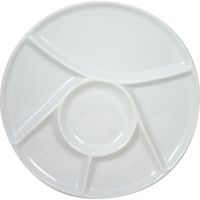 Porseleinen fondue/gourmet bord 6-vaks rond 23 cm