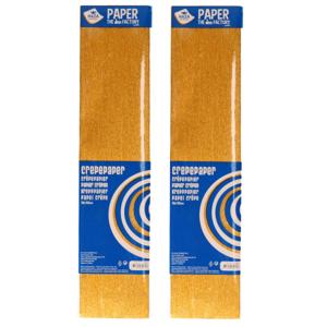 Crepe alu papier plat glitter goud - 2x - 150 x 50 cm - Knutselen met papier - Knutselspullen