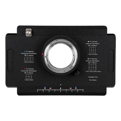 Fotodiox Pro Lens Mount Adapter - Nikon Nikkor F Mount D/SLR to Large Format 4x5 View Cameras with a Graflok Rear Standard (with Shift / Stitch Adapter) (NikF-4x5-Pro)