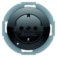 Berker wandcontactdoos randaarde met LED orientatielamp R1-R3 zwart 41092045