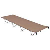 Campingbed 180x60x19 cm oxford stof en staal taupe - thumbnail