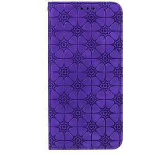 iPhone 11 Pro hoesje - Bookcase - Pasjeshouder - Portemonnee - Bloemenpatroon - Kunstleer - Paars