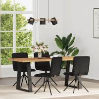 Eetkamerstoelen 4 st stof zwart