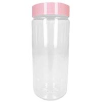 Voorraadpot/bewaarpot - 1.25L - kunststof - oud roze - B10 x H20 cm