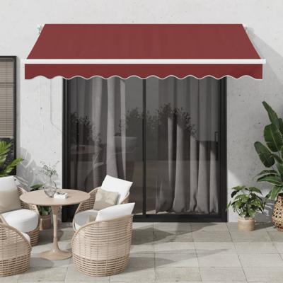 Luifel handmatig uittrekbaar met LED 300x250 cm bordeauxrood