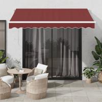 Luifel handmatig uittrekbaar met LED 300x250 cm bordeauxrood