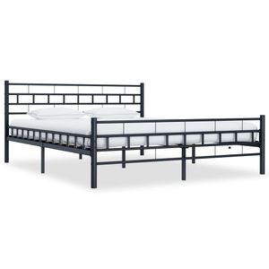 Bedframe staal zwart 200x200 cm