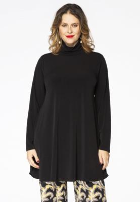 Yoek Tuniek met col wide bottom | Zwart | Maat 50/52