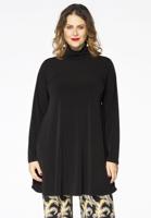 Yoek Tuniek met col wide bottom | Zwart | Maat 46/48