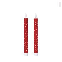 LED kaars hartjes - roze/rood - ø2.2x24 cm