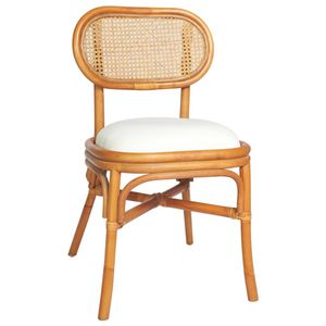 The Living Store Eetkamerstoelen - Natuurlijk Rattan - 46 x 53 x 83 cm - Ergonomisch Ondersteunend