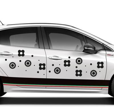 Bloemen sticker voor auto