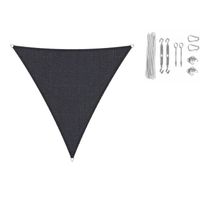 Shadow Comfort driehoek 3x3x3m Carbon Black met Bevestigingsset - thumbnail