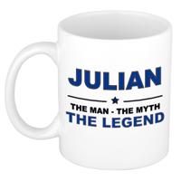 Julian cadeau mok - man myth legend - naam koffiemok - 300 ml - collega - vaderdag