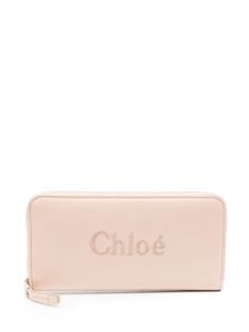 Chloé portefeuille Sense à logo brodé - Rose