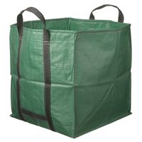 1x Groene vierkante tuinafvalzakken opvouwbaar 252 liter