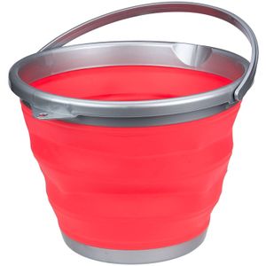 Abbey Camp emmer opvouwbaar 15 liter rood/grijs