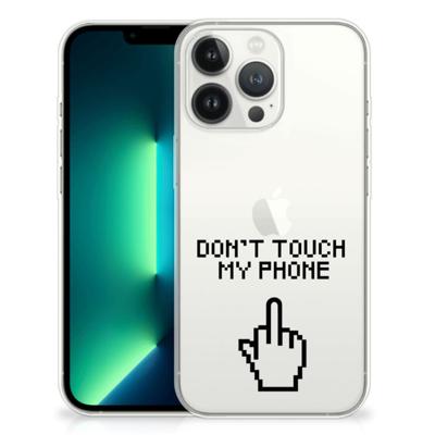 iPhone 13 Pro Max Silicone-hoesje Finger Don't Touch My Phone iPhone 13 Pro Max Silicone-hoesje Finger Don't Touch My Phone