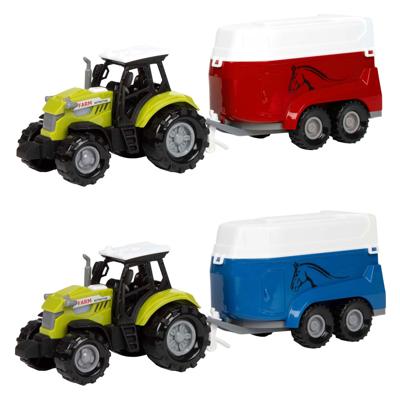 Toi-Toys Ackers ville tractor en trailer met licht en geluid, 10cm