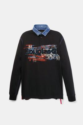 100% katoenen polo met lange mouwen - BLUE - XL