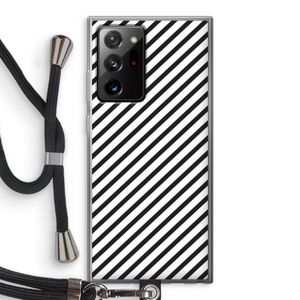 Strepen zwart-wit: Samsung Galaxy Note 20 Ultra / Note 20 Ultra 5G Transparant Hoesje met koord