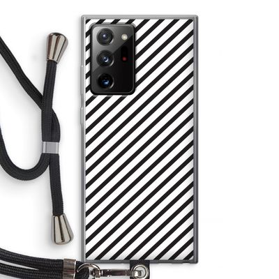 Strepen zwart-wit: Samsung Galaxy Note 20 Ultra / Note 20 Ultra 5G Transparant Hoesje met koord
