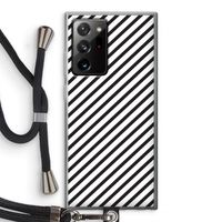 Strepen zwart-wit: Samsung Galaxy Note 20 Ultra / Note 20 Ultra 5G Transparant Hoesje met koord