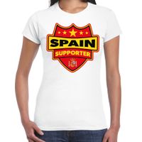 Spanje / Spain schild supporter t-shirt wit voor dames