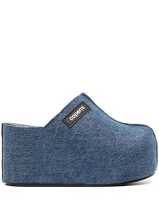 Coperni mules en jean à talon compensé 95 mm - Bleu