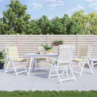 VidaXL Stoelkussens 4 st lage rug oxford stof crèmekleurig