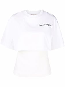 Alexander McQueen t-shirt à logo brodé - Blanc