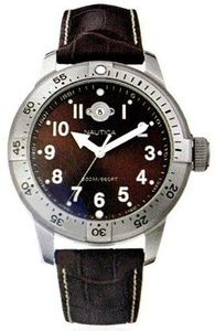 Nautica horlogeband A13022 Leder Bruin 22mm + wit stiksel