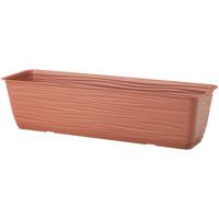 Plantenbak Balustrade - kunststof - terracotta - L60 x B17 x H14 cm - met opvang schotel - thumbnail