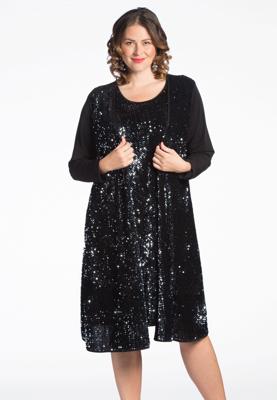 Yoek Vest SEQUINS | Zwart | Maat 46/48