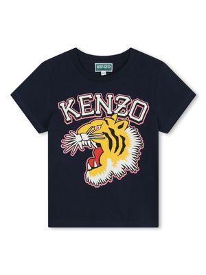 Kenzo Kids T-shirt met logoprint - Blauw