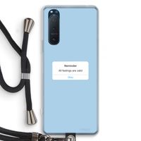 Reminder: Sony Xperia 5 II Transparant Hoesje met koord Reminder: Sony Xperia 5 II Transparant Hoesje met koord