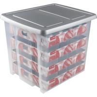 Sunware Nesta Kerstballen Opbergbox 45L 64 Ballen Zilver/Transparant