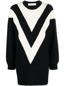 Valentino Garavani pull bicolore en laine vierge - Noir