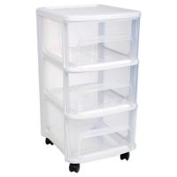 Eda Ladenkast organizer - wit - A4 - 3 lades - met wieltjes - L32 x B37 x H61 cm - Ladenblokken