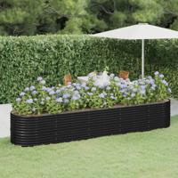 Plantenbak 368x80x68 cm gepoedercoat staal antracietkleurig - thumbnail