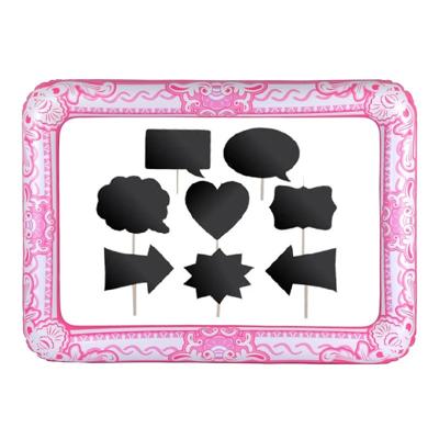 Foto prop set met frame 80 x 60 cm - krijtbordjes voor party teksten - 9-delig - photo booth